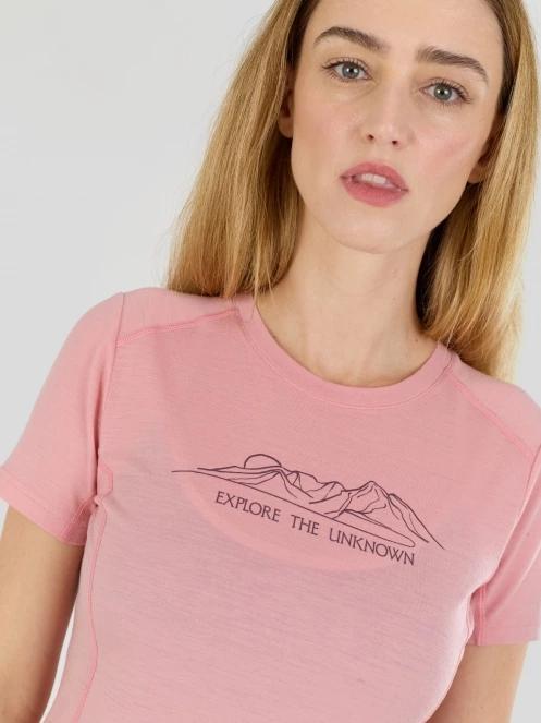 Fundango Reinga Merino T-shirt damski koszulka bieliźniana różowy 9