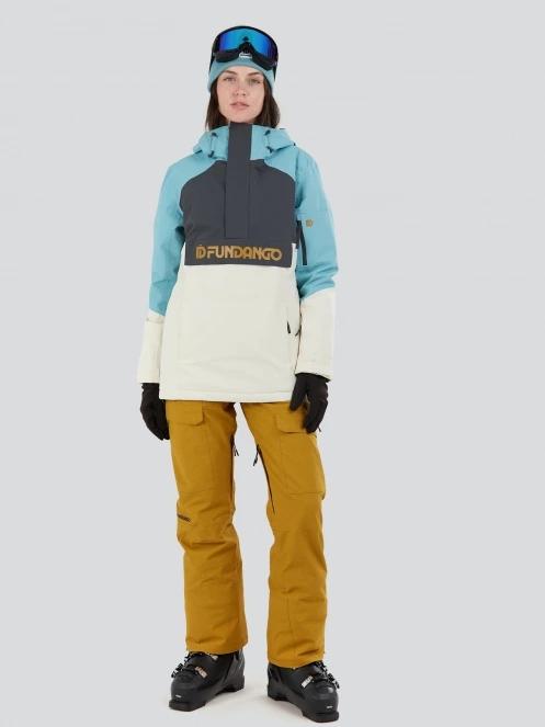 Fundango Birch ECO Logo Anorak damski kurtka narciarska jasnoniebieski 4