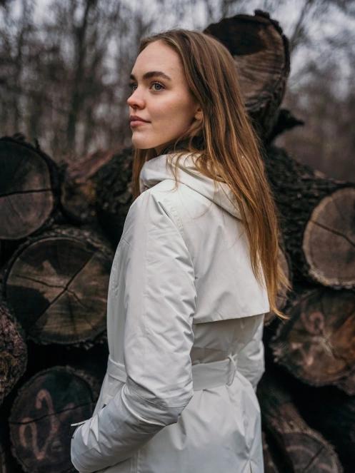 Fundango Regina II Waterproof Trench Jacket damski plaszcz przeciwdeszczowy biały 14