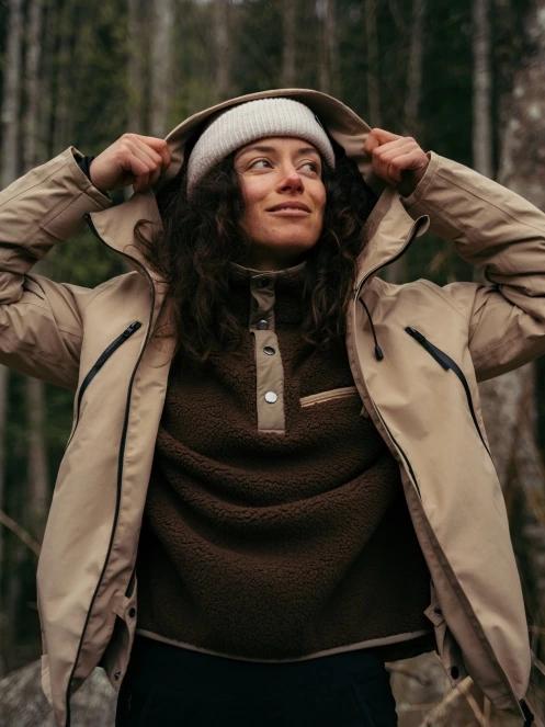 Fundango Nankin ECO 3L Jacket damski kurtka przeciwdeszczowa piasek 14
