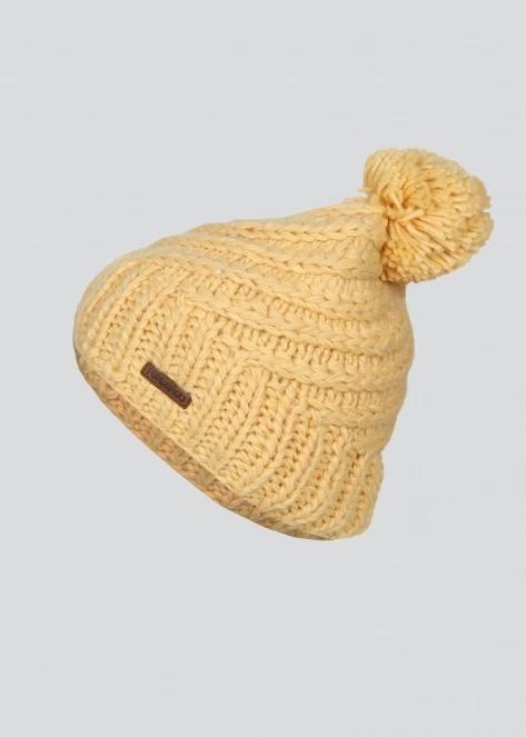 Fundango Glen Beanie damski czapka z pomponem żółty 2