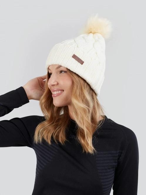 Fundango Renna Beanie damski czapka z pomponem biały 3