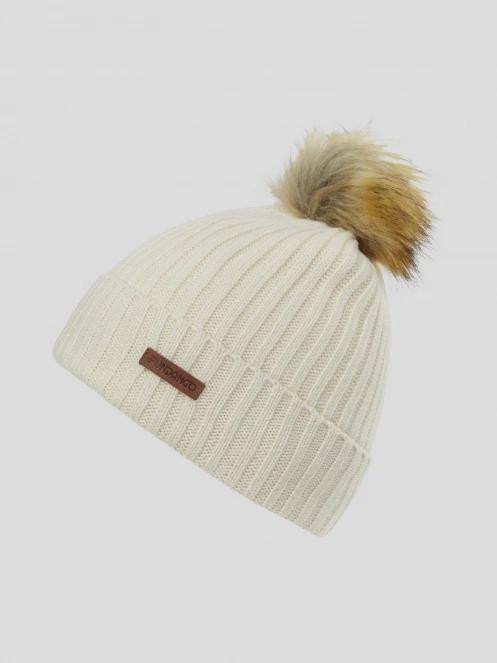 Fundango Merna Beanie damski czapka z pomponem biały 2